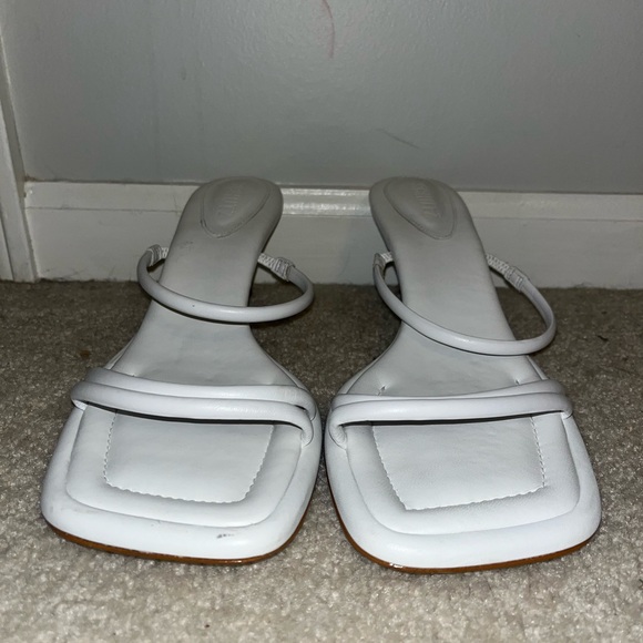 Schutz White Leather Strappy Agatha Mid Sandal, 11 - Picture 9 of 9